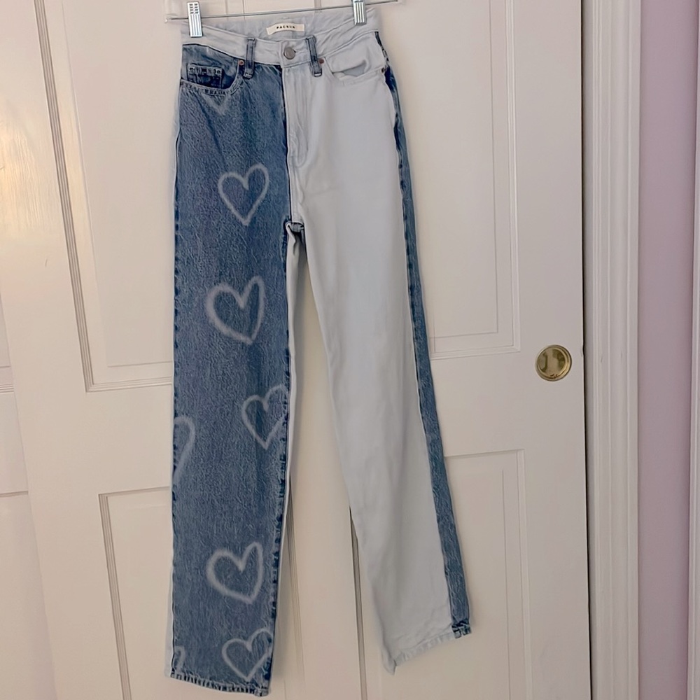 Pacsun 90s boyfriend jeans - size 22 - blue and white hearts